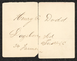 Civil War draft card for Henry G. Dodd in Dagsboro Hundred, Sussex County, Delaware.