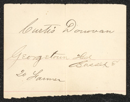 Civil War draft card for Curtis Donovan in Georgetown Hundred, Sussex County, Delaware.