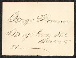 Civil War draft card for George Donovan in Georgetown Hundred, Sussex County, Delaware.