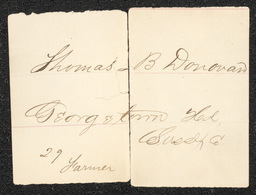 Civil War draft card for Thomas B. Donovan in Georgetown Hundred, Sussex County, Delaware.