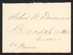 Civil War draft card for John B. Dorman in Broadkill Hundred, Sussex County, Delaware.