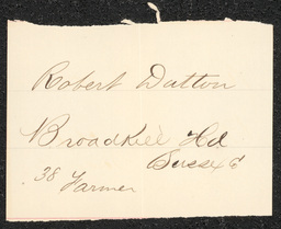 Civil War draft card for Robert Dutton in Broadkill Hundred, Sussex County, Delaware.