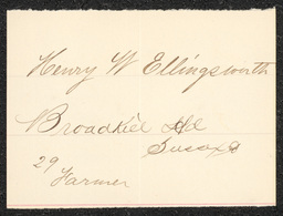 Civil War draft card for Henry W. Ellingsworth in Broadkill Hundred, Sussex County, Delaware.