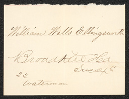 Civil War draft card for William Wills Ellingsworth in Broadkill Hundred, Sussex County, Delaware.