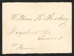 Civil War draft card for William H. Foskey in Dagsboro Hundred, Sussex County, Delaware.