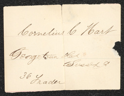 Civil War draft card for Cornelius C. Hart in Georgetown Hundred, Sussex County, Delaware.