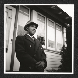 John H. Jackson Marshallton posing outside his house