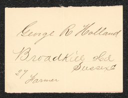 Civil War draft card for George R. Holland in Broadkill Hundred, Sussex County, Delaware.