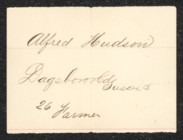 Civil War draft card for Alfred Hudson in Dagsboro Hundred, Sussex County, Delaware.