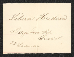 Civil War draft card for Libern Hudson in Dagsboro Hundred, Sussex County, Delaware.