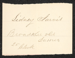 Civil War draft card for Sidney Jarvis in Broadkill Hundred, Sussex County, Delaware.