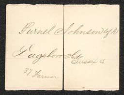 Civil War draft card for Purnel Johnson in Dagsboro Hundred, Sussex County, Delaware.