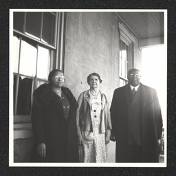 Matron Gertrude Brown (center) poses with two others