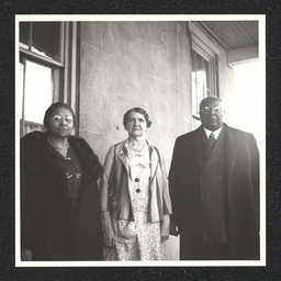 Matron Gertrude Brown (center) poses with two others