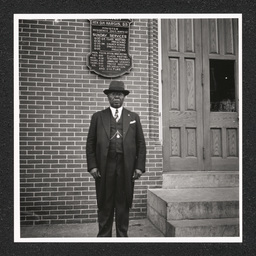 Reverend David H. Hargis poses outside of Ezion Methodist Church