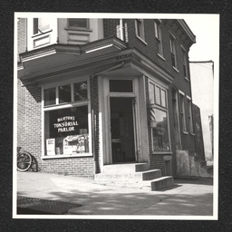 Exterior view of Burton's Tonsorial Parlor