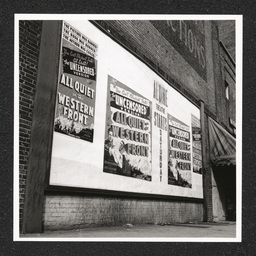 Aldine Theater, billboard advertising All Quiet on the Western Front, October 12, 1939