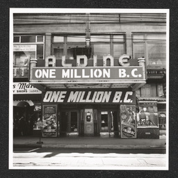 Aldine Theater 808 Market St., marquee advertises One Million B.C., June 3, 1940