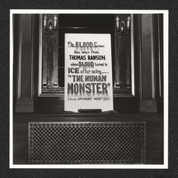 Aldine Theater, lobby poster advertises The Human Monster, June 1940