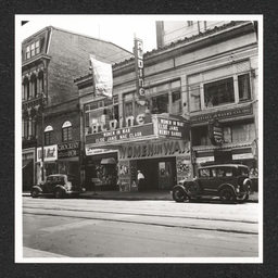 Aldine Theater, marquee advertises Women in War, June, 1940