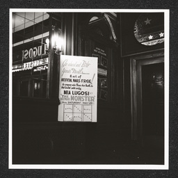 Aldine Theater, lobby poster advertises The Human Monster, June 1940