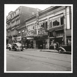 Aldine Theater, marquee advertises The Human Monster, June, 1940