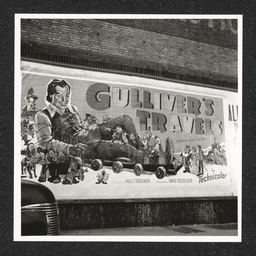 Aldine Theater, billboard advertises Gulliver's Travels, June, 1940