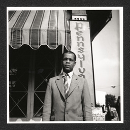 Barnett Bros. Gas Station Chester PA, close up of John Barnett, 1940