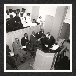 Bethel A.M.E Church Delaware Conference, bird's eye view of proceedings and pulpit, 1939