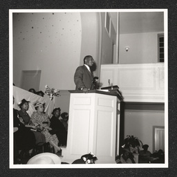 Bethel A.M.E Church Delaware Conference, man in pulpit, 1939