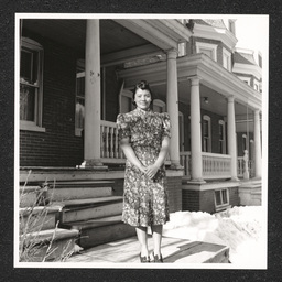 Mrs. Alberta Russell Williams, activity secretary YWCA, out front, January 14, 1939