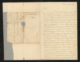 Letter to Thomas Rodney from James Tilton, March, 1781, page 1 of 2