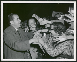 Richard Nixon's Delaware Campaign Tour, Richard and Pat Nixon deplaning in Delaware, 1960