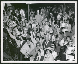 Richard Nixon's Delaware Campaign, crowds in front of Hotel Dupont during Nixon campaign stop, 1960