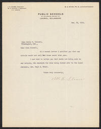 Letters Regarding Tuberculosis in Laurel, Delaware, December 1919, part 3