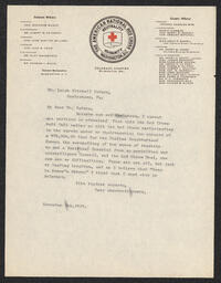 Letter informing Leigh Mitchell Hodges of the sender's busy schedule, including Red Cross Seal duties, and need to remain in Delaware. Sender is possibly Emily P. Bissell. 