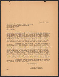Correspondence regarding Delaware Anti-Tuberculosis Society Membership Card, March 1934, part 4