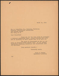 Correspondence regarding Delaware Anti-Tuberculosis Society Membership Card, March 1934, part 5