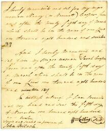 William Collins manumits two enslaved women, Nancy Cooper and Sarah Cooper, November 5, 1812