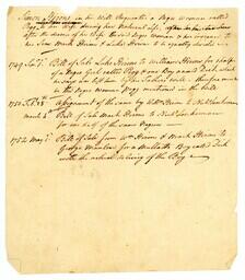 In his will, enslaver Simon Hirons bequeathed Pegg, an enslaved woman, to his sons, Mark and Luke Hiron. This memorandum documents the sale of Pegg and Dick, an enslaved boy, by the Hirons family. 