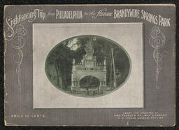 Souvenir Booklet printed for Brandywine Springs Park, 1909. The book includes images of the boat that takes visitors to the park and the various attractions at the park.