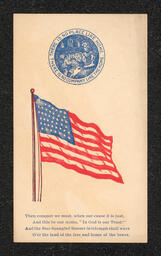 Trade card, Home Life Insurance, Flag