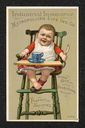 Trade card printed for the Metropolitan Life Insurance Co. in Wilmington.
