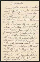 Thomas Onesti tuberculosis writing assignment, undated