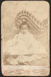 Cabinet card, Portrait of a baby wearing a white dress