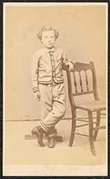 Carte de visite, Young Boy Posing with Chair