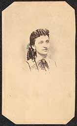 Carte de visite, Bust of Woman with Flowers