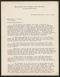 Letter, Sibyl M. Gordon to Emily Bissell, July 1, 1921