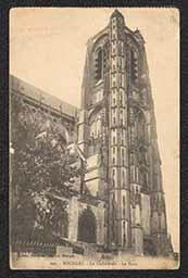 Postcard, Bourges Cathedral, 1919