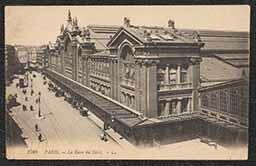 Postcard, Gare du Nord, Paris, c. 1918-1919